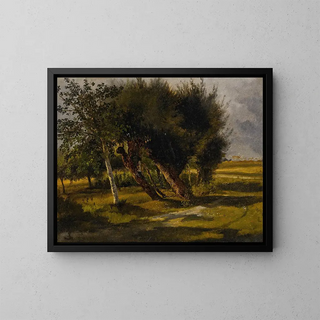 Bouquets d'arbres dans la prairie - Rosa Bonheur — framed artwork on a wall