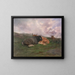 Bétail au repos sur une colline dans les Alpes - Rosa Bonheur — framed artwork on a wall