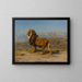 Lion dans un paysage montagneux - Rosa Bonheur — framed artwork on a wall