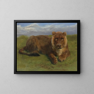 Lionne au repos - Rosa Bonheur — framed artwork on a wall