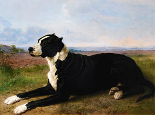 Portrait of a Labrador Mastiff in a Landscape - Rosa Bonheur — artwork view