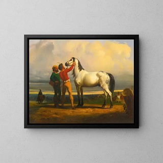 The Gray Horse - Rosa Bonheur — framed artwork on a wall