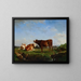Trois vaches au pâturage - Rosa Bonheur — framed artwork on a wall