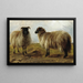 Two rams in a landscape - Rosa Bonheur — framed artwork on a wall