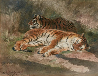 Two reclining tigers - Rosa Bonheur — artwork view