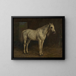 White Horse - Rosa Bonheur — framed artwork on a wall
