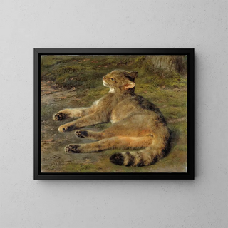 Wild Cat Painting - Rosa Bonheur — framed artwork on a wall