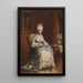 Young lady with a small dog - Rosa Schweninger — framed artwork on a wall