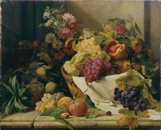 Still life with fruits and flowers - Rosalia Amon — artwork view