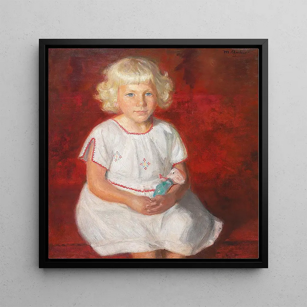 Rose of Skagen Painting, Fisherman's Daughter on Sunday - Michael Ancher — framed artwork on a wall