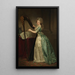 Self-portrait with a harp - Rose-Adélaïde Ducreux — framed artwork on a wall