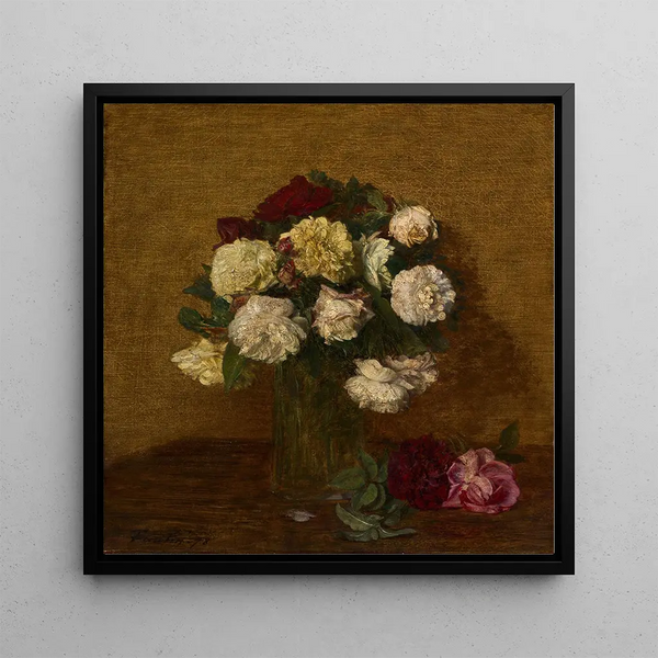 Reproduction of the painting Roses dans un vase - Henri Fantin-Latour