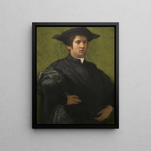 Portrait of a Man - Rosso Fiorentino — framed artwork on a wall