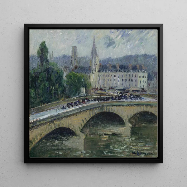 Rouen le pont Corneille - Gustave Loiseau — framed artwork on a wall