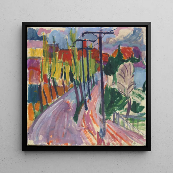 Route with trees near Freidorf - Hermann Scherer — framed artwork on a wall