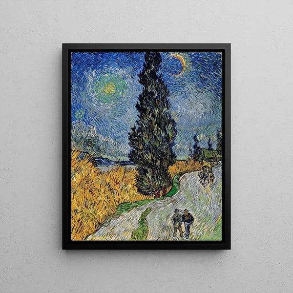 Reproduction of the painting of a Road with a Cypress and a Star - Vincent van Gogh