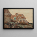 Village Scene in Brittany - Roy H Brown — framed artwork on a wall