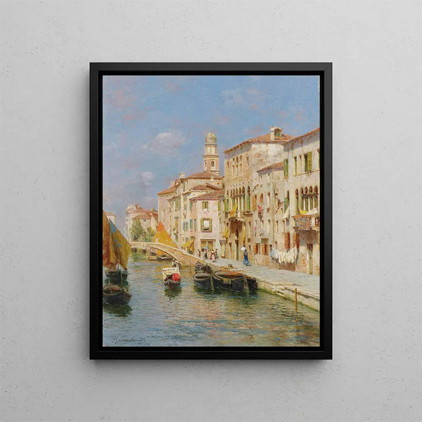 Canal in Venice - Rubens Santoro — framed artwork on a wall