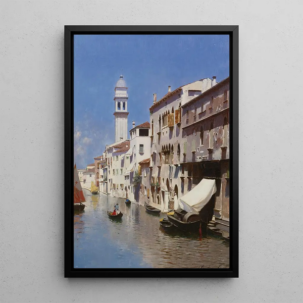 Venetian Canal - Rubens Santoro — framed artwork on a wall