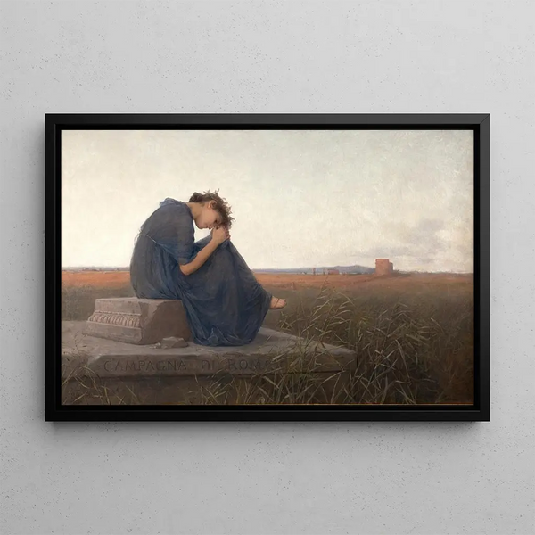 Rome Countryside Painting, Caecilia Metella Tomb - Rudolf Bacher — framed artwork on a wall