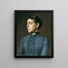 Encounters with a Lady in a Blue Dress - Rudolf Bacher — framed artwork on a wall