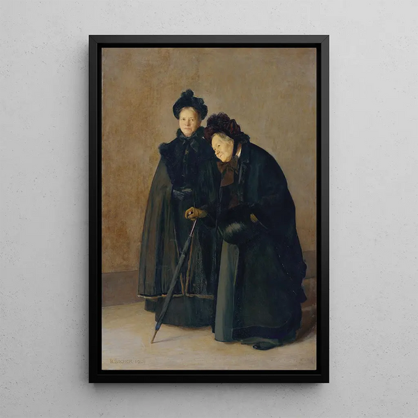 Two Sisters - Rudolf Bacher — framed artwork on a wall