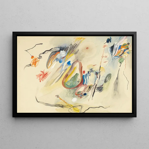 Untitled Painting - Rudolf Bauer — framed artwork on a wall