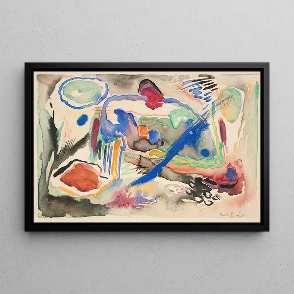 Untitled Painting - Rudolf Bauer — framed artwork on a wall