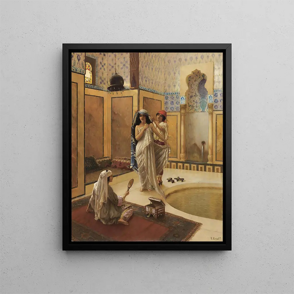 After the Bath - Rudolf Ernst — framed artwork on a wall