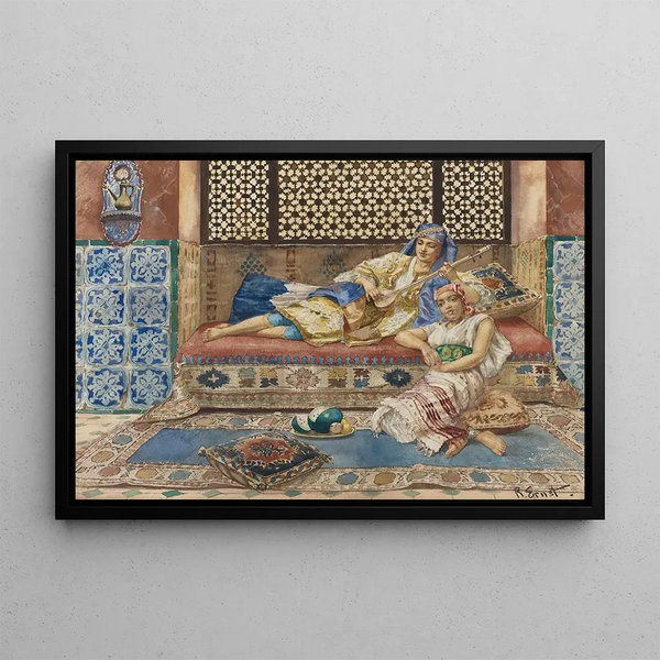 Chanson du harem - Rudolf Ernst — framed artwork on a wall