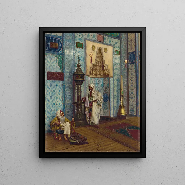 In the mosque - Rudolf Ernst — framed artwork on a wall