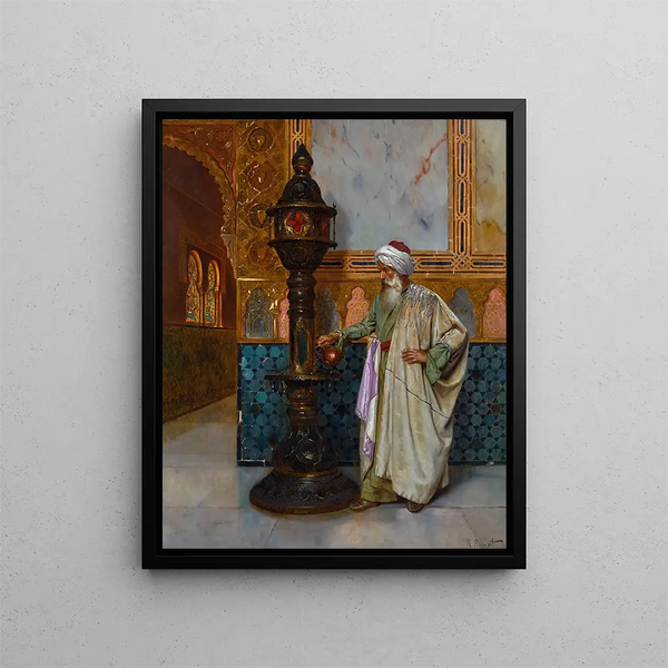 Maintaining the lamp - Rudolf Ernst — framed artwork on a wall