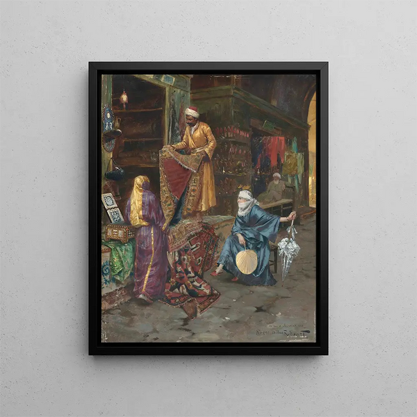 The Carpet Seller - Rudolf Ernst — framed artwork on a wall