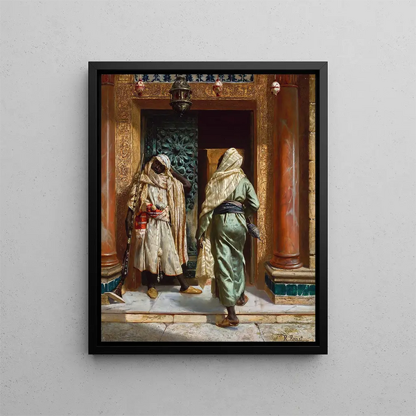 The sleeping guard - Rudolf Ernst — framed artwork on a wall