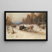 Winter Sleigh Ride Painting - Rudolf Fedorovich Frentz — framed artwork on a wall