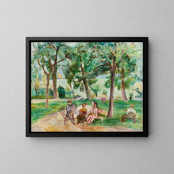 Garden in Langenargen with Hans Purrmann - Rudolf Grossmann — framed artwork on a wall