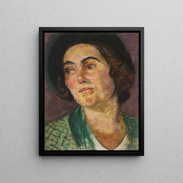 Head of Woman - Rudolf Grossmann — framed artwork on a wall