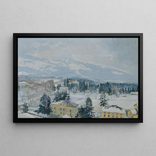 Salzbourg Landscape with Kapuzinerberg - Rudolf Hafner — framed artwork on a wall