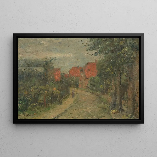 Street of the Village - Rudolf Hückner — framed artwork on a wall