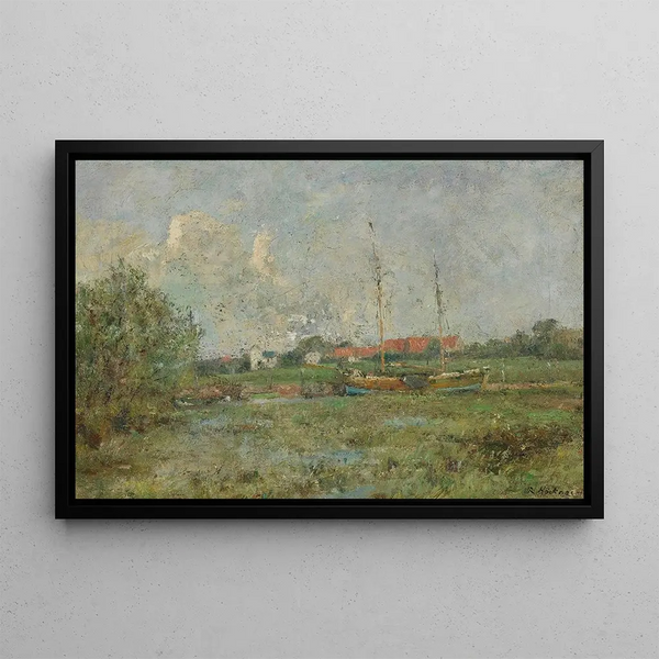 Wedeler Au - Rudolf Hückner — framed artwork on a wall