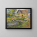 Farm and pond with ducks - Rudolf Kierner — framed artwork on a wall