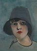 Portrait of a lady with a hat - Rudolf Kremlička — artwork view