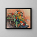 Vase with tulips and daffodils - Rudolf Levy — framed artwork on a wall