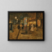 Nighttime street scene painting in Paris - Rudolf Quittner — framed artwork on a wall