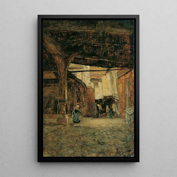 Cour - Rudolf Ribarz — framed artwork on a wall