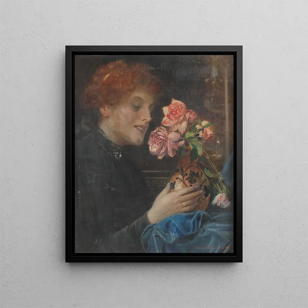 Parfum de Roses - Rudolf Rößler — framed artwork on a wall