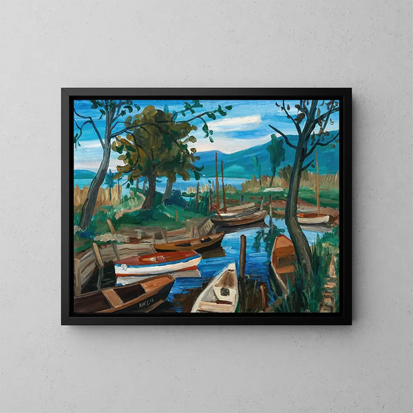 Landscape of Lake Constance - Rudolf Wacker — framed artwork on a wall