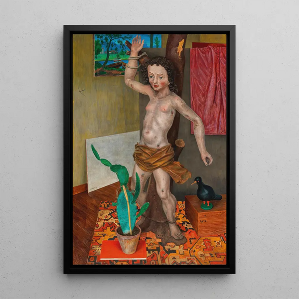 Nature morte avec Saint Sébastien - Rudolf Wacker — framed artwork on a wall