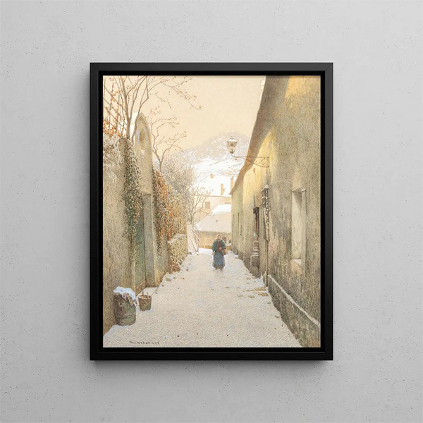 Allée Enneigée - Rudolf Weber — framed artwork on a wall