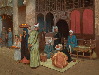 in front of a café - Rudolf Weisse — artwork view